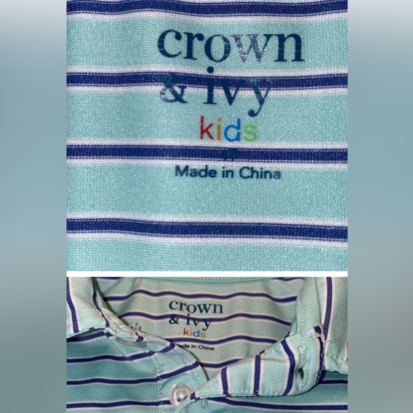 NWOT ~ “Crown & Ivy” Light Aqua & Navy Stripe
Polo Size: 6 - Picture 4 of 10